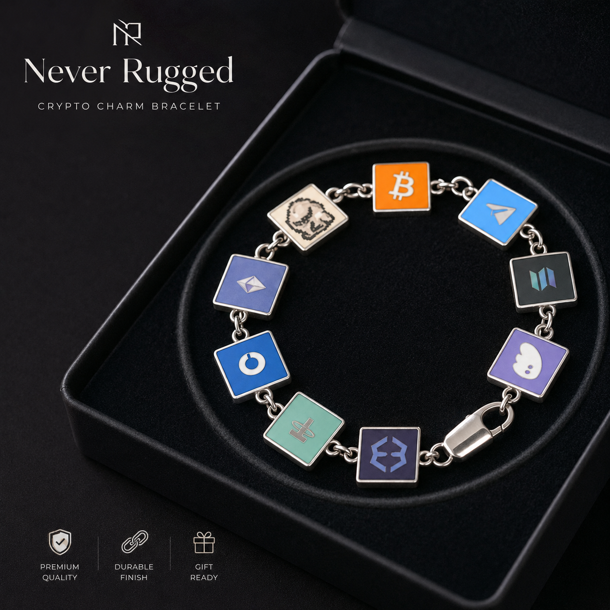 Never Rugged™ x Crypto Charm Bracelet